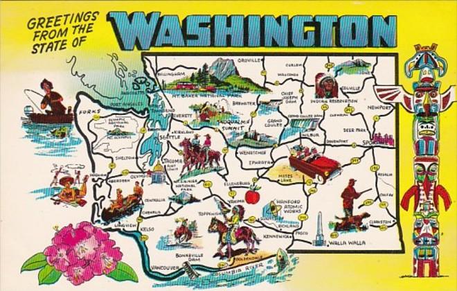 Greetings From Washington With Map