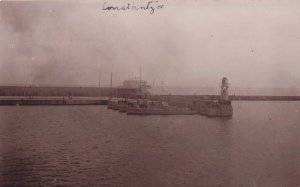 Constanta Romania Harbour Antique Postcard