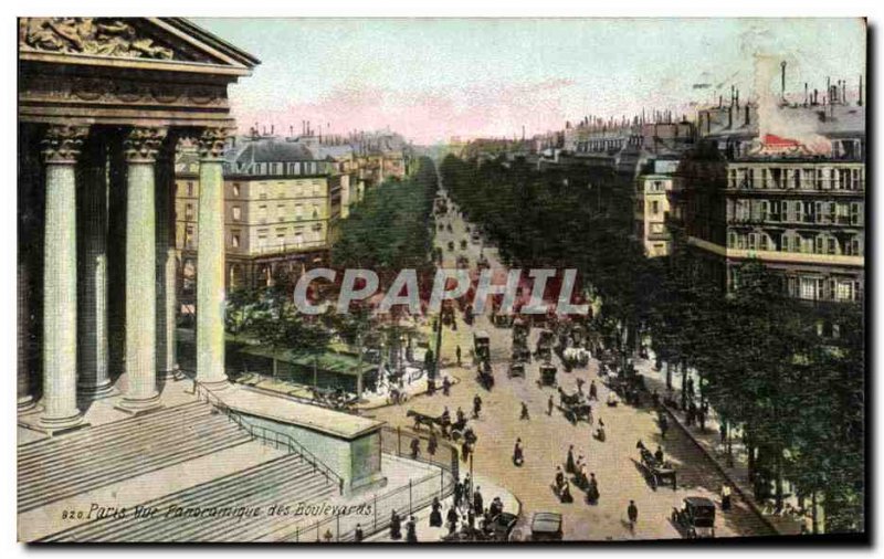 Old Postcard Paris Street Panoramaque Des Boulevards