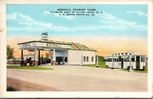 Vtg Silver Creek New York NY Kendall Tourist Camp Gas Station 1920s Postcard