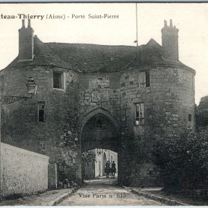 c1910s Chateau-Thierry, France Porte Saint-Pierre Medieval Stone Gate Vise A339