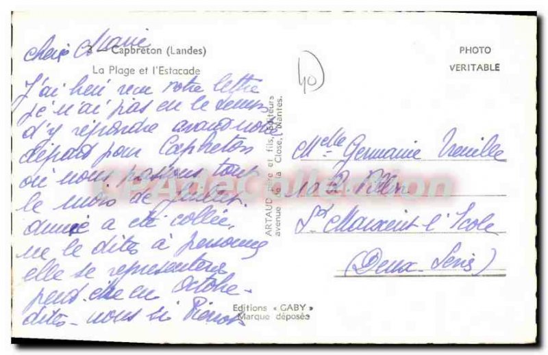 Postcard Old Capbreton The Beach and Pier