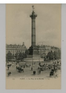 France - Paris. Bastille Square, July Column, Street Scene