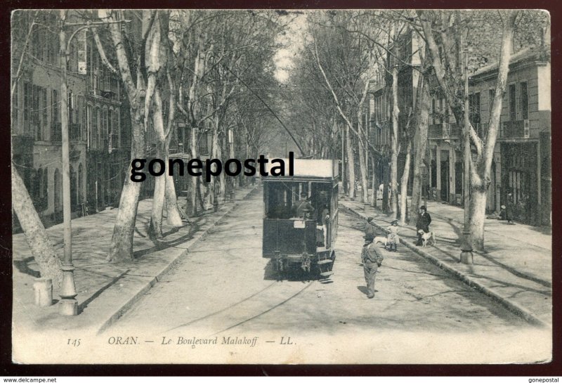 dc601 - ALGERIA Oran 1907 Le Boulevard Malakoff. Trolley Tram