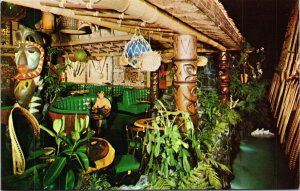 VINTAGE POSTCARD SHERATON HOTEL CHICAGO KON-TIKI RESTAURANT PAPEETE ROOM 1960s