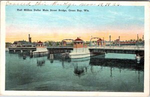 Postcard BRIDGE SCENE Green Bay Wisconsin WI AN8862