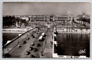 Paris The Bridge And Place Of La Concord RPPC Estel Photo Postcard M26