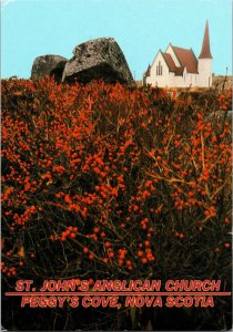 1970s/80s Vintage Postcard St John's Anglican Church Peggy's Cove Nova Scotia