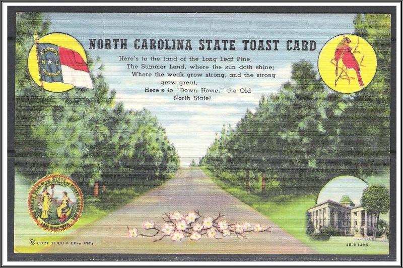 North Carolina, State Toast Card - [NC-021]