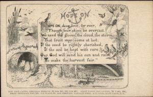 Temperance Alcoholism - Hope On Poem c1905 Postcard