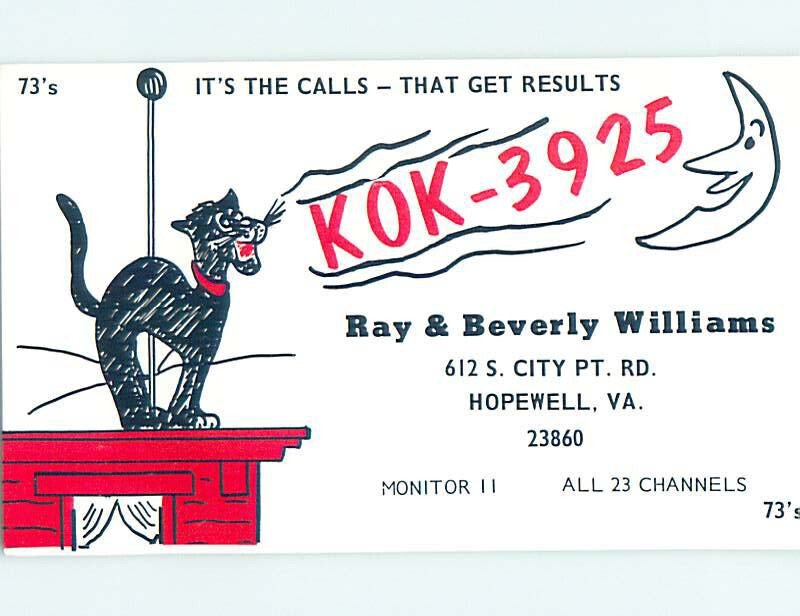 Pre-1980 RADIO CARD - Hopewell - Near Petersburg & Richmond VA AH0471