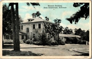 Masonic Building, State Sanatorium AR Vintage Postcard F15