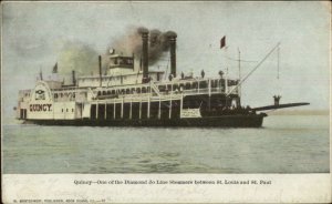 Dimoand Jo Line Steamship Quincy St. Louis & St. Paul c1905 Postcard