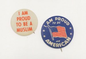 I Am Proud To Be A Muslim American Old Badge Button Postcard