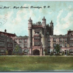 c1900s Brooklyn NY Erasmus Hall High School Building Castle Architecture PC A201