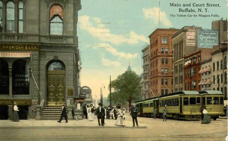 NY - Buffalo. Main & Court Sts, Trolleys