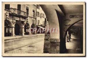 Old Postcard Annecy Haute Savoie The Arcades of the Rue Royale