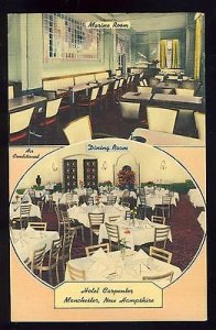 Manchester, New Hampshire/NH Postcard, Hotel Carpenter,  Dining & Marine Rooms