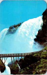 Bridal Veil Falls Cave Winds Niagara Waterfall Bridge Postcard VTG UNP Dexter  