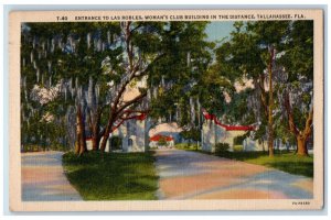 1939 Entrance to Las Robles, Woman's Club Building, Tallahassee FL Postcard 