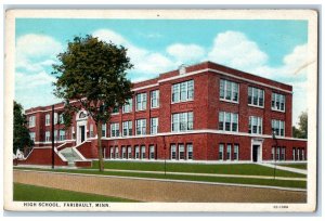 1920 High School Exterior Building Faribault Minnesota Vintage Antique Postcard