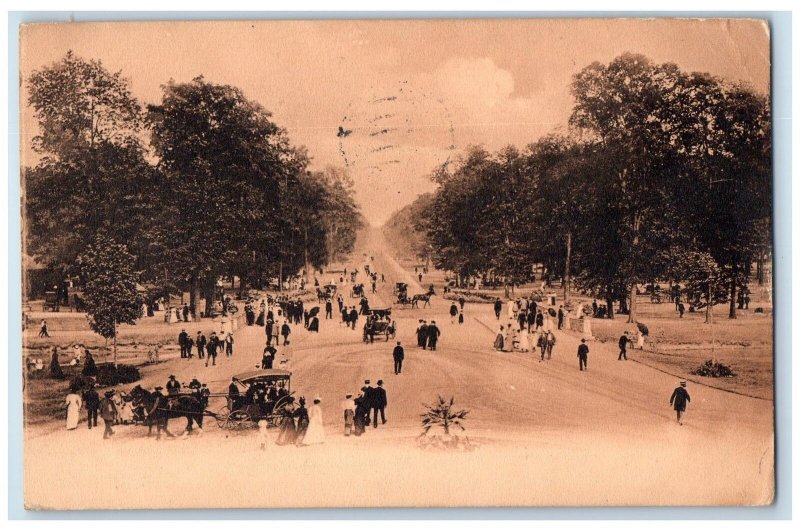 1908 Central Avenue Belle Isle View Detroit Michigan MI Posted Carriage Postcard 