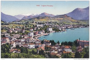 Aerial View of Lugano-Paradiso, Ticino, Switzerland, 00-10s