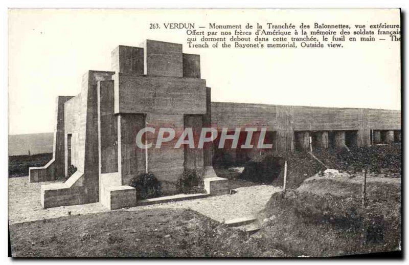 Old Postcard Verdun Monument Of The Bayonet Trench Army
