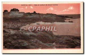 Old Postcard Batz Bay and the large rocks Mathieu