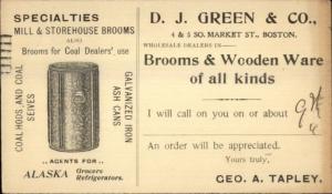 DJ Green & Co Boston MA Coal Hods & Seives Illustraed Postal Card c1900