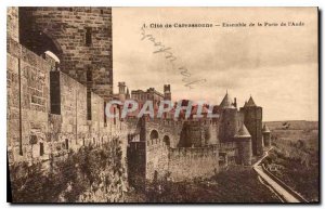 Postcard Old Cite Carcassonne Gate Aude Set