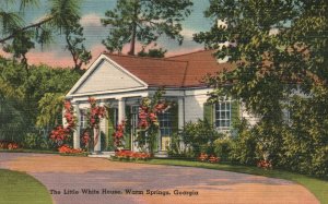 Vintage Postcard 1944 The Little White House Warm Springs Georgia Tichnor Pub.