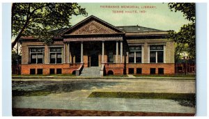 1910 Fairbanks Memorial Library Terre Haute Indiana IN Posted Antique Postcard