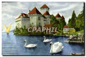 Old Postcard Lac Leman Chateau de Chillon