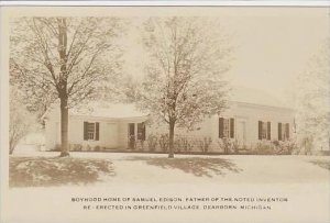 Michigan Dearborn Boyhood Home Of Samuel Edison Real Photo RPPC