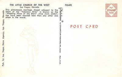 LITTLE CHURCH OF THE WEST Las Vegas, NV Marriage Chapel c1950s Vintage Postcard