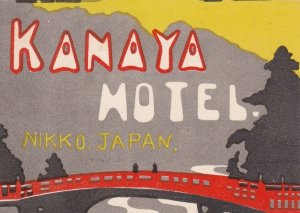 Japan Nikko Kanaya Hotel Vintage Luggage Label sk3939