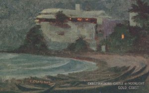 Christiansborg Castle by Moonlight Gold Coast Tucks Oilette Postcard