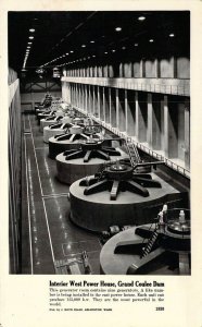 Real Photo, Generator Room, Grand Coulee Dam, Columbia River, WA,  Old Postcard