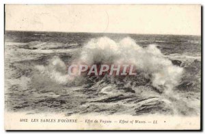 Old Postcard Les Sables Dolonne Effect Waves