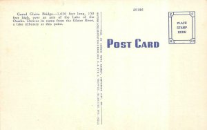 MO, Missouri GRAND GLAIZE BRIDGE~Lake Of The Ozarks c1940's Kropp Linen Postcard