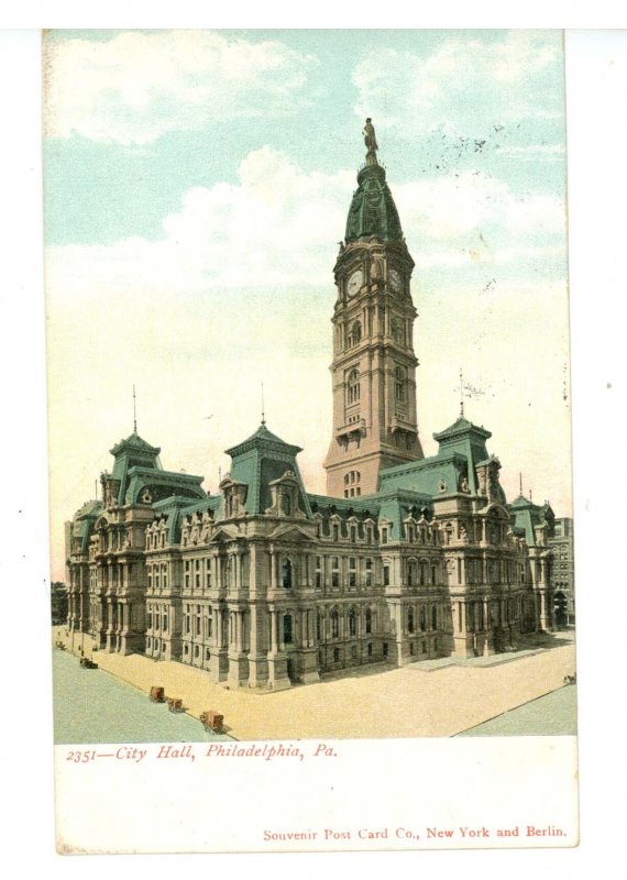 PA - Philadelphia. City Hall ca 1906