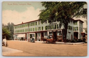 Lexington MA Leland House on Norris Block~Wood Bros & Sousa~Compant Wagon  1908