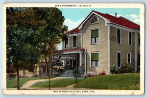 c1920's Edna Apartments Hot Springs National Park Arkansas AR Posted Postcard