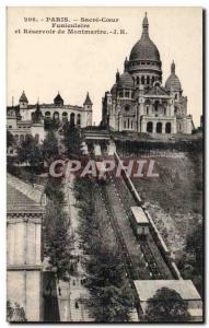 Paris - 18 - Sacre Coeur - funicular - Reservoir Montmartre - Old Postcard