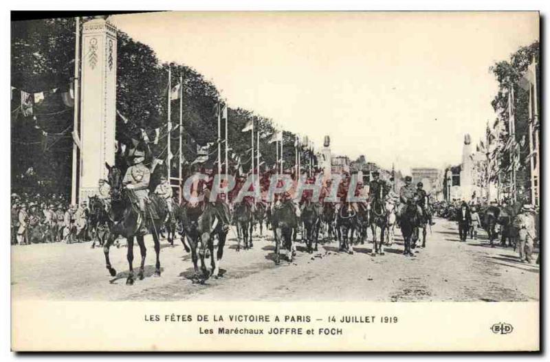 Old Postcard Militaria The celebrations of Victory in Paris July 14, 1919 The...