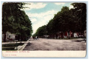 1907 Indiana Avenue Horse Carriage La Porte Pine Lake Indiana Antique Postcard