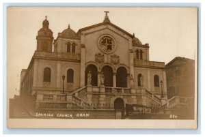 c1920's A View Of Spanish Church Oran Algeria RPPC Photo Vintage Postcard