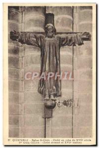 Old Postcard Quimperle L & # 39Eglise Ste Croix Christ Dress 17th