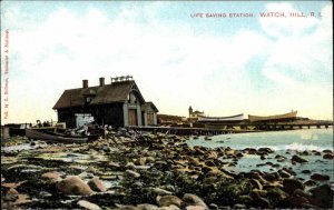 Watch Hill Rhode Island RI Life Saving Station c1910 Vintage Postcard